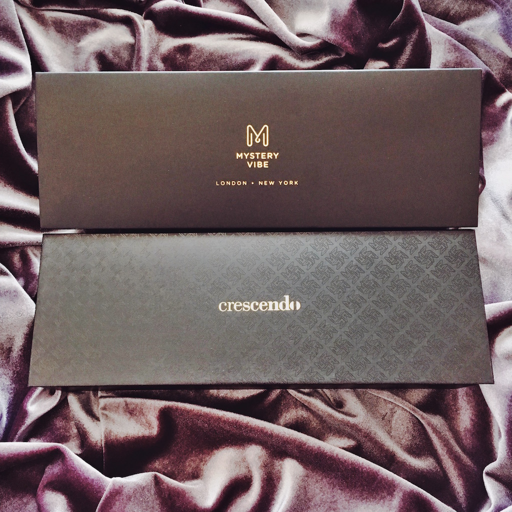 view of the black and gold box