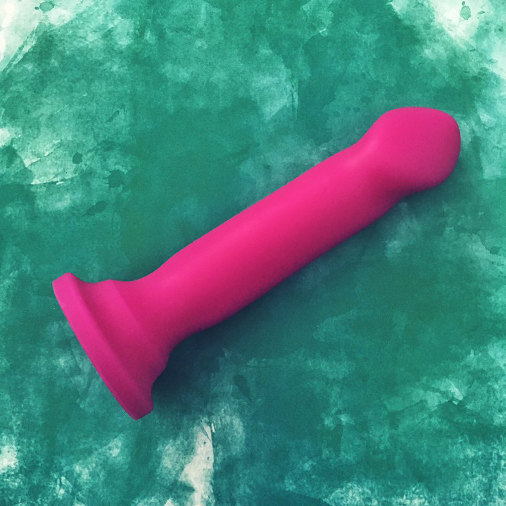 magenta helio dildo from top view