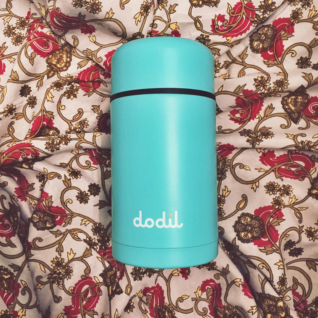 above photo of teal dodil thermos