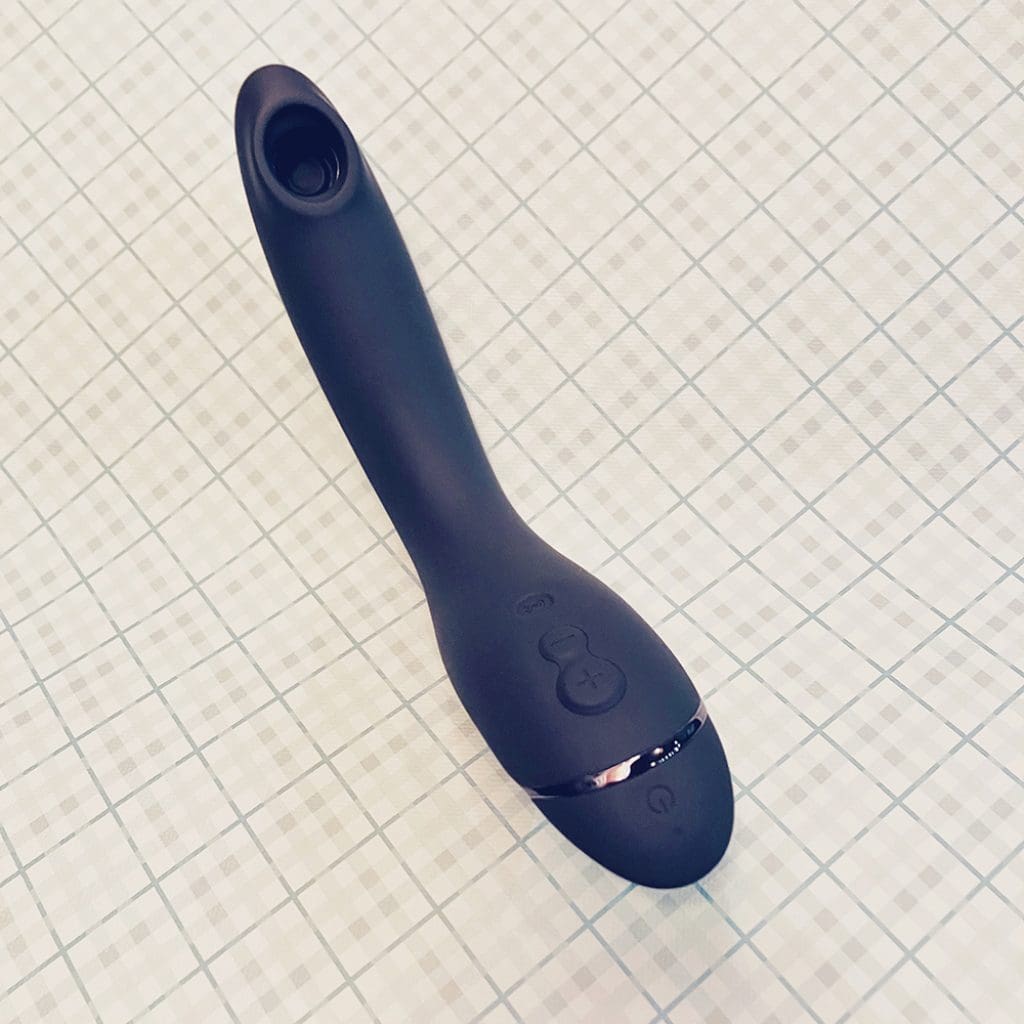 photograph of slate grey air-pulse G-spot vibrator